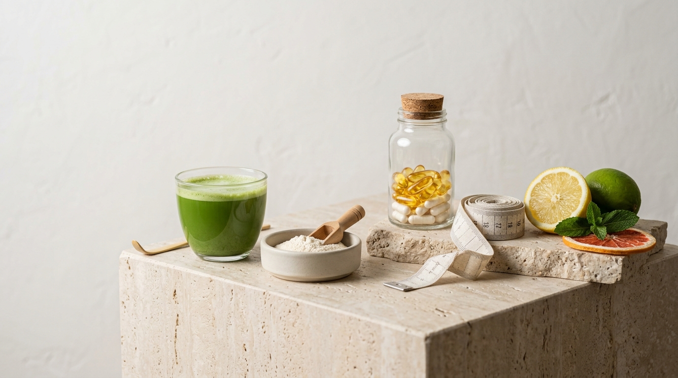 supplements for visceral fat loss after 40 matcha green tea EGCG L-carnitine capsules and glucomannan